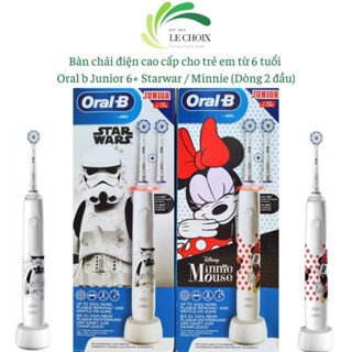 Bàn chải điện trẻ em Oral b Junior 6+, bàn chải điện bé trai, bàn chải điện bé gái từ 6 tuổi (Dòng 2 đầu thay)