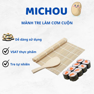 Mành cuốn sushi kimbap, cuộn cơm rong biển bằng tre bảo đảm vệ sinh