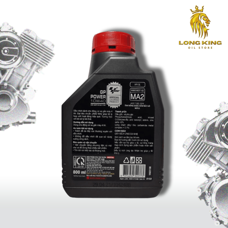 Dầu nhớt xe số  MOTUL GP POWER 4T 10W40 0.8L