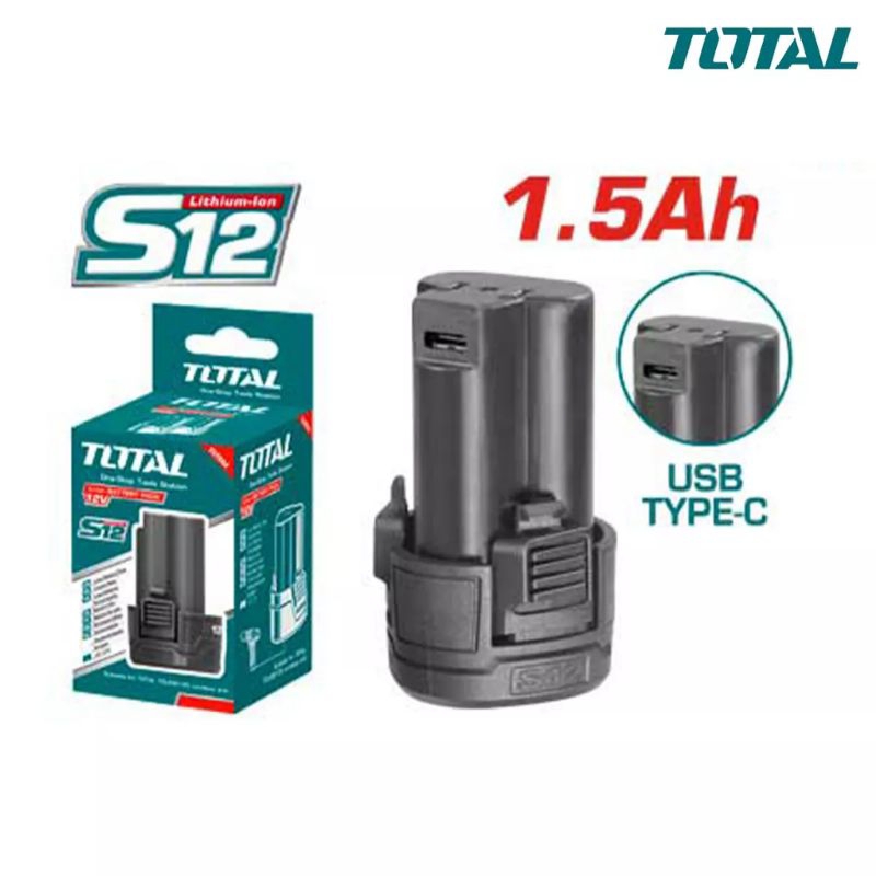 Pin 12V dung lượng 1.5Ah TOTAL TBLI12153 (cổng sạc type C)