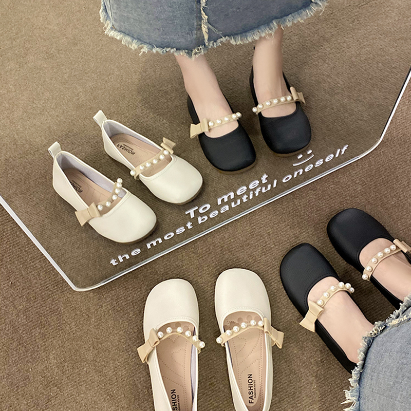 Giày bệt nữ big size 40 - 43 da mềm mũi vuông