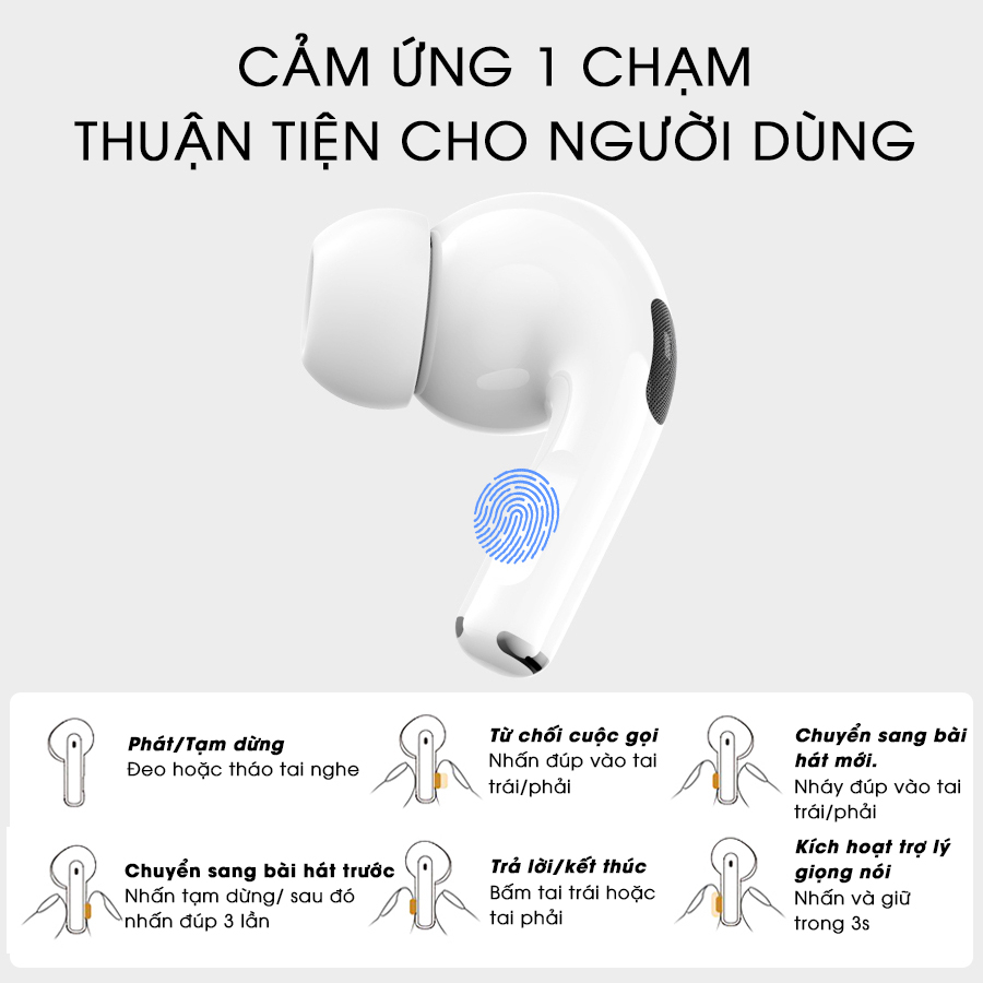 Tai Nghe Bluetooth Không Dây Pro 2/ Pro 1/ AP3/ AP2 Định Vị Đổi Tên Tự Động Kết Nối Cảm Ứng, Bảo Hành 1 Năm