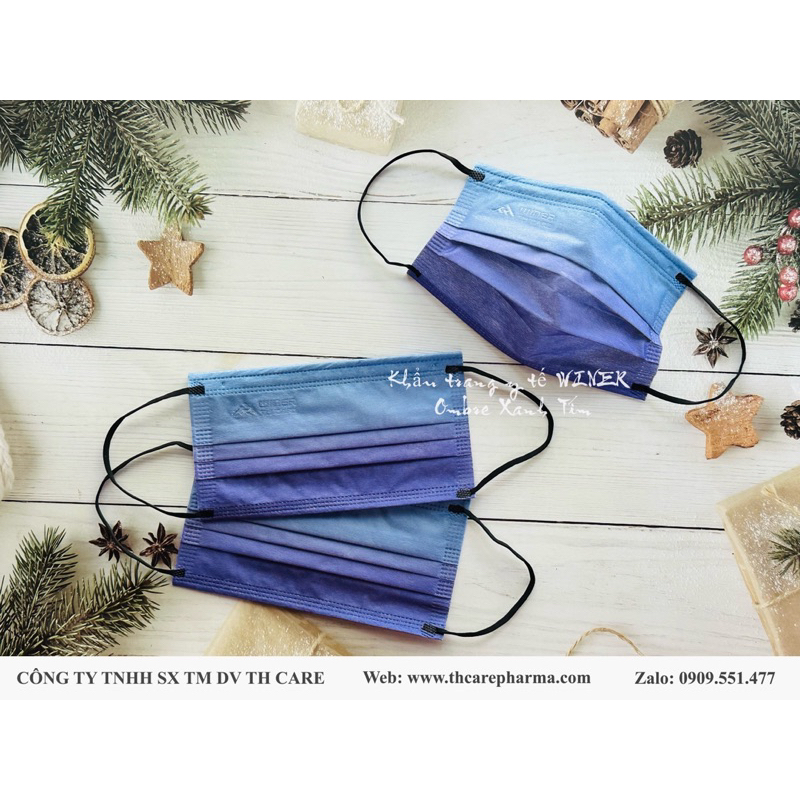 Khẩu trang y tế WINER Ombre đa sắc, siêu dễ thương, mix 8 màu thoải mái