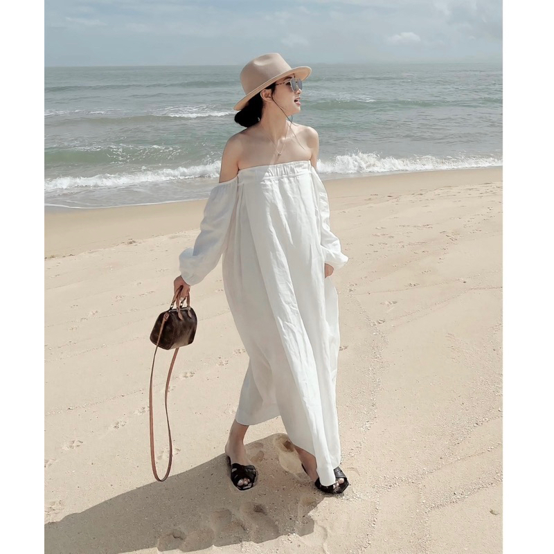 váy trắng trễ vai