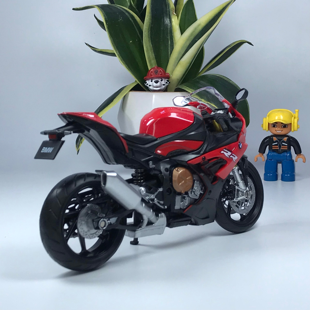 Mô hình xe mô tô BMW S1000RR tỷ lệ 1:12 bằng hợp kim Tặng kèm biển số VIP