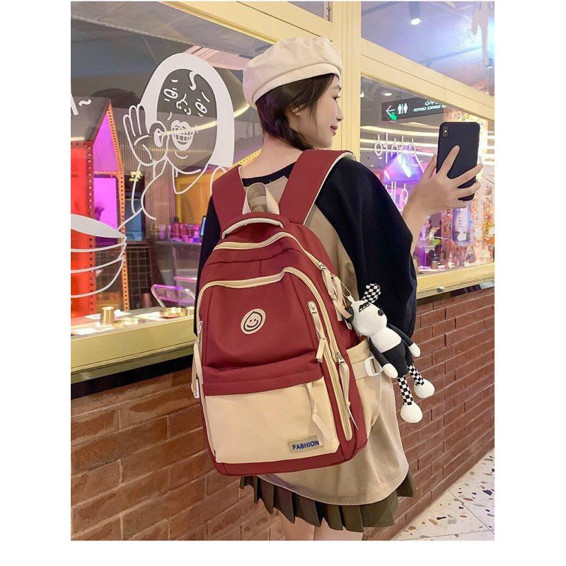 Balo nữ đi học đi chơi nhiều ngăn thời trang dễ thương chất vải chống thấm cao cấp Bánh Mì Store Balo Quảng Châu