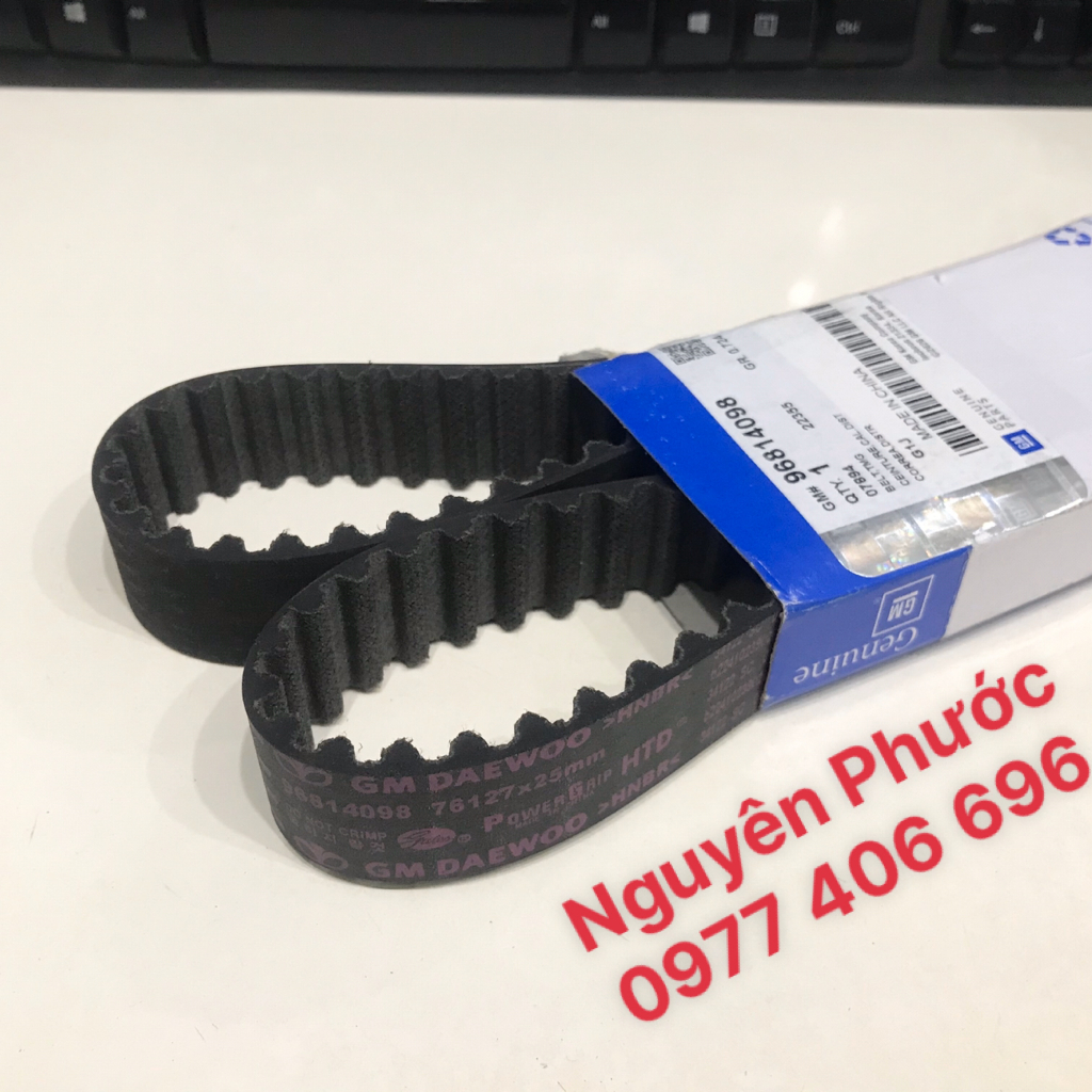 Dây đai cam CHEVROLET CRUZE 1.6/ NUBIRA 1.6, LACETTI EX, AVEO 1.4... Hàng xịn chính hãng GM 96814098