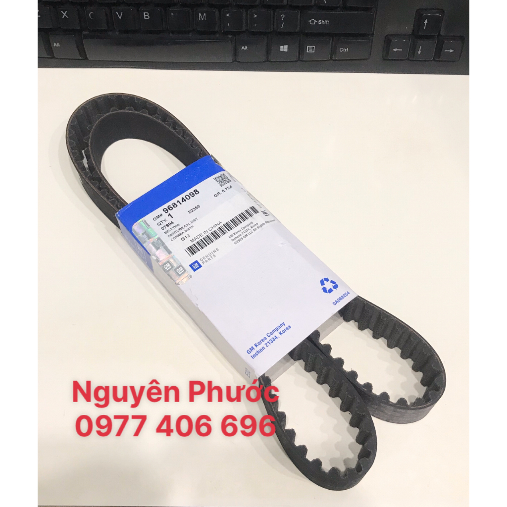 Dây đai cam CHEVROLET CRUZE 1.6/ NUBIRA 1.6, LACETTI EX, AVEO 1.4... Hàng xịn chính hãng GM 96814098