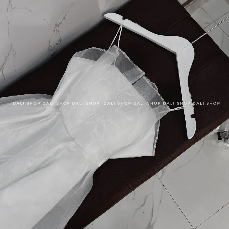 Váy Voan Xếp Li Bánh Bèo 2 Lớp Bánh Bèo Có Sẵn Đệm Ngực, Váy Cúp Ngực Tiểu Thư