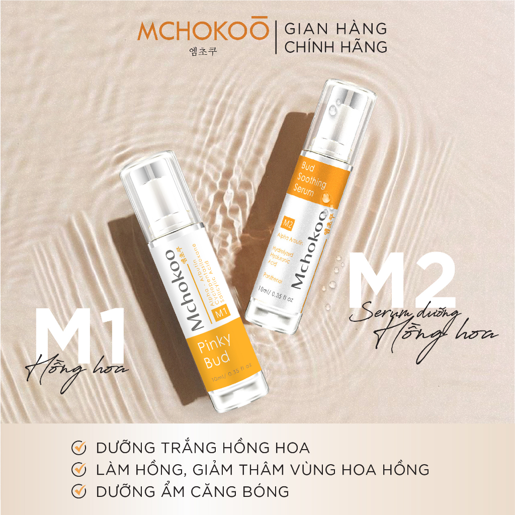 Serum Dưỡng Ẩm Hồng Hoa Mchokoo, Liệu trình Hồng Hoa, Hồng Nhũ Hoa, Làm Trắng Nhũ Hoa Ngay Tại Nhà