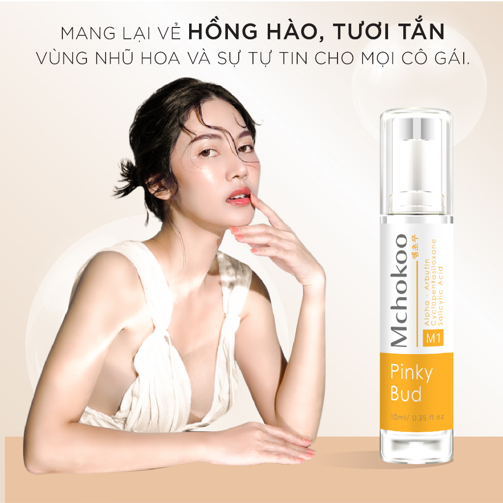 Serum Dưỡng Ẩm Hồng Hoa Mchokoo, Liệu trình Hồng Hoa, Hồng Nhũ Hoa, Làm Trắng Nhũ Hoa Ngay Tại Nhà
