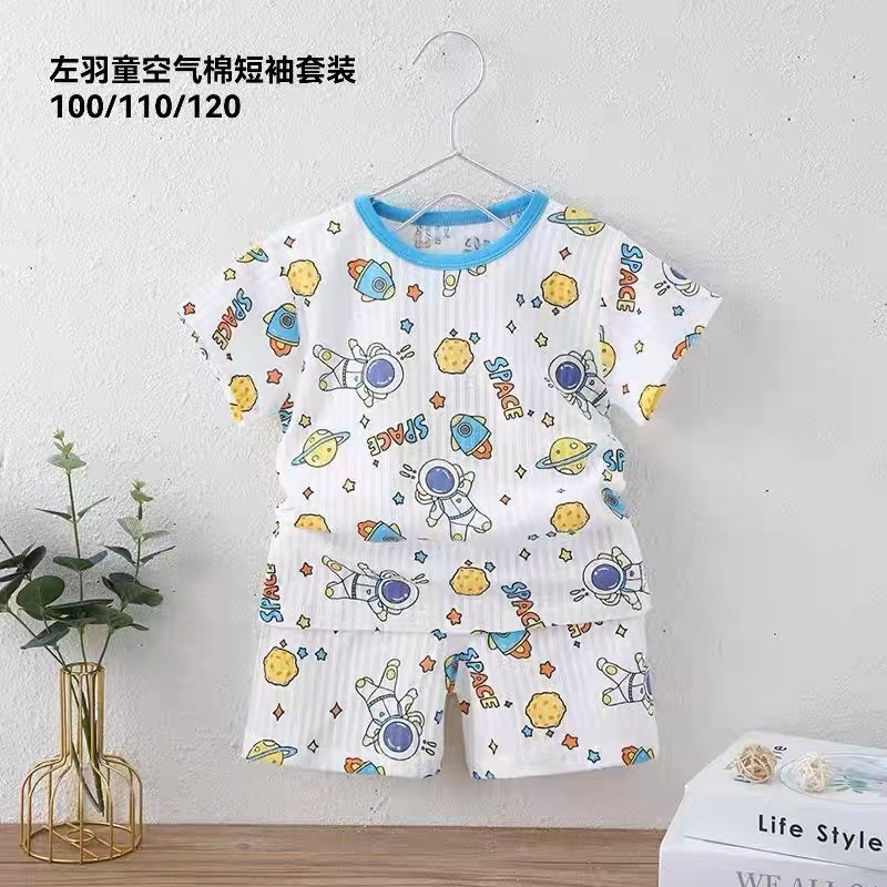 Dory House  Bộ Short Cộc Tay Cotton Gân Thông Hơi In Hình Họa Tiết Dễ Thương Cho Bé Trai Bé Gái Hàng Quảng Châu