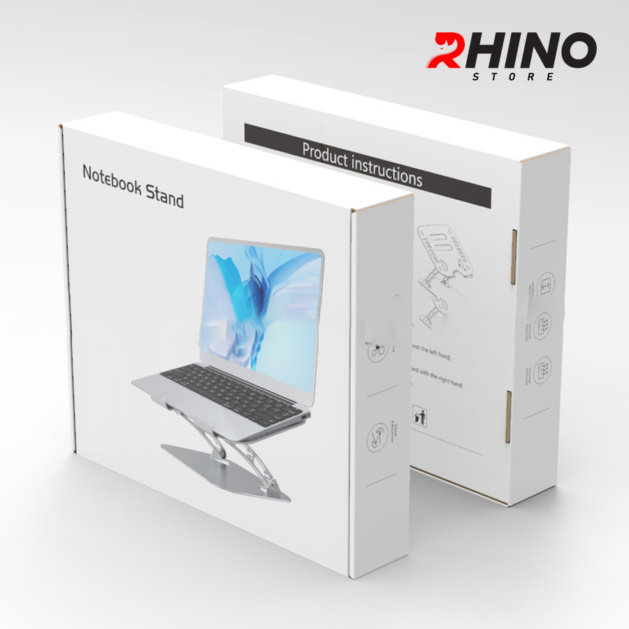 Đế tản nhiệt Laptop, macbook, ipad Rhino KL201, giá đỡ máy tính nhôm cao cấp, gấp gọn