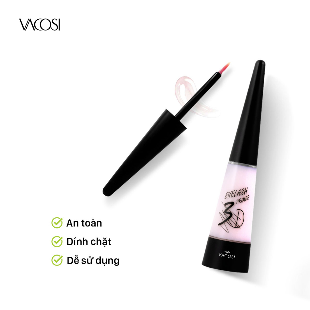 COMBO for EYE: Kẻ Mắt Nước Siêu Lì và Keo Dán Mi Trong Suốt VACOSI - Waterproof Eyeliner Đầu Dạ Mảnh, 2 màu Đen / Nâu