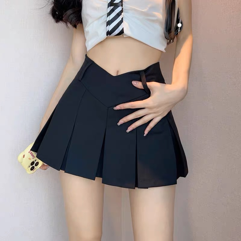 Chân váy xếp ly cut eo kèm quần 2 lớp Mlem.clothes