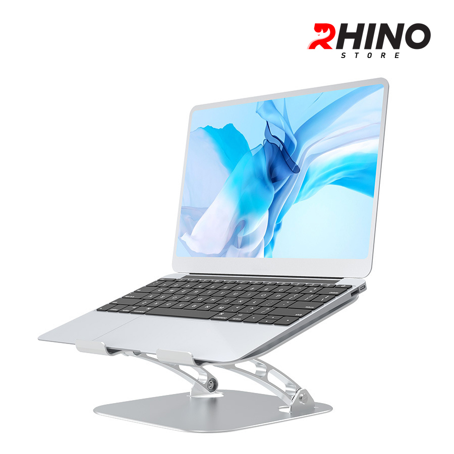 Đế tản nhiệt Laptop 2 quạt Rhino KL202, giá đỡ macbook, ipad máy tính nhôm cao cấp, gấp gọn
