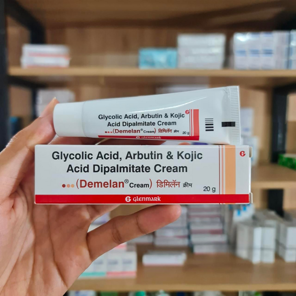 Kem Demelan Cream 20g - dưỡng trắng da, làm sáng da, mờ thâm nám 5% arbutin, 10% AHA