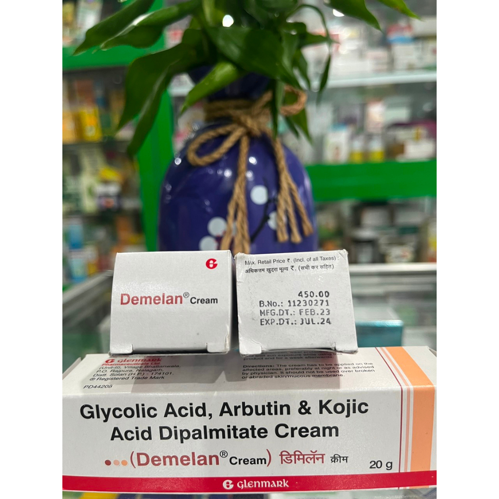Kem Demelan Cream 20g - dưỡng trắng da, làm sáng da, mờ thâm nám 5% arbutin, 10% AHA