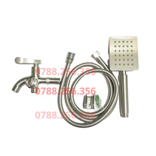 Bộ sen tắm inox SUS 304 Vòi Sen Tắm Inox 304 - Tay Vuông CL02+ Tay sen vuông. bộ củ vòi sen lạnh inox 304