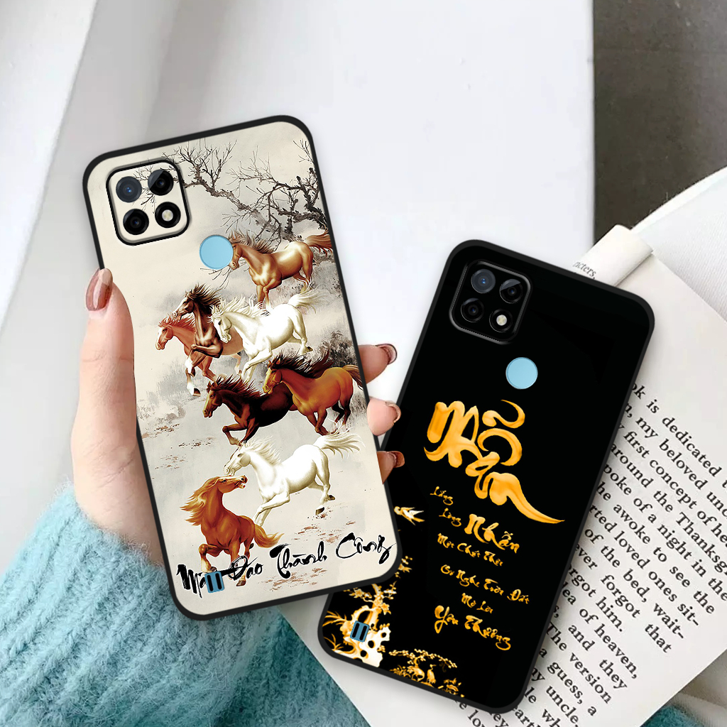 Ốp lưng Realme C21Y / Realme C25Y / Realme C21 in hình chữ cha mẹ, chữ thư pháp phong thuỷ