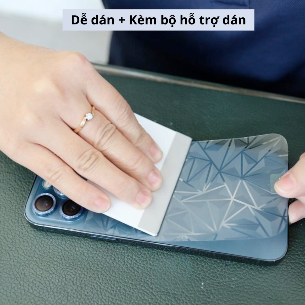 Miếng dán PPF 3D vân Kim Cương full lưng viền  dành cho iphone 15/14/13/12/11/Xsmax Fukia