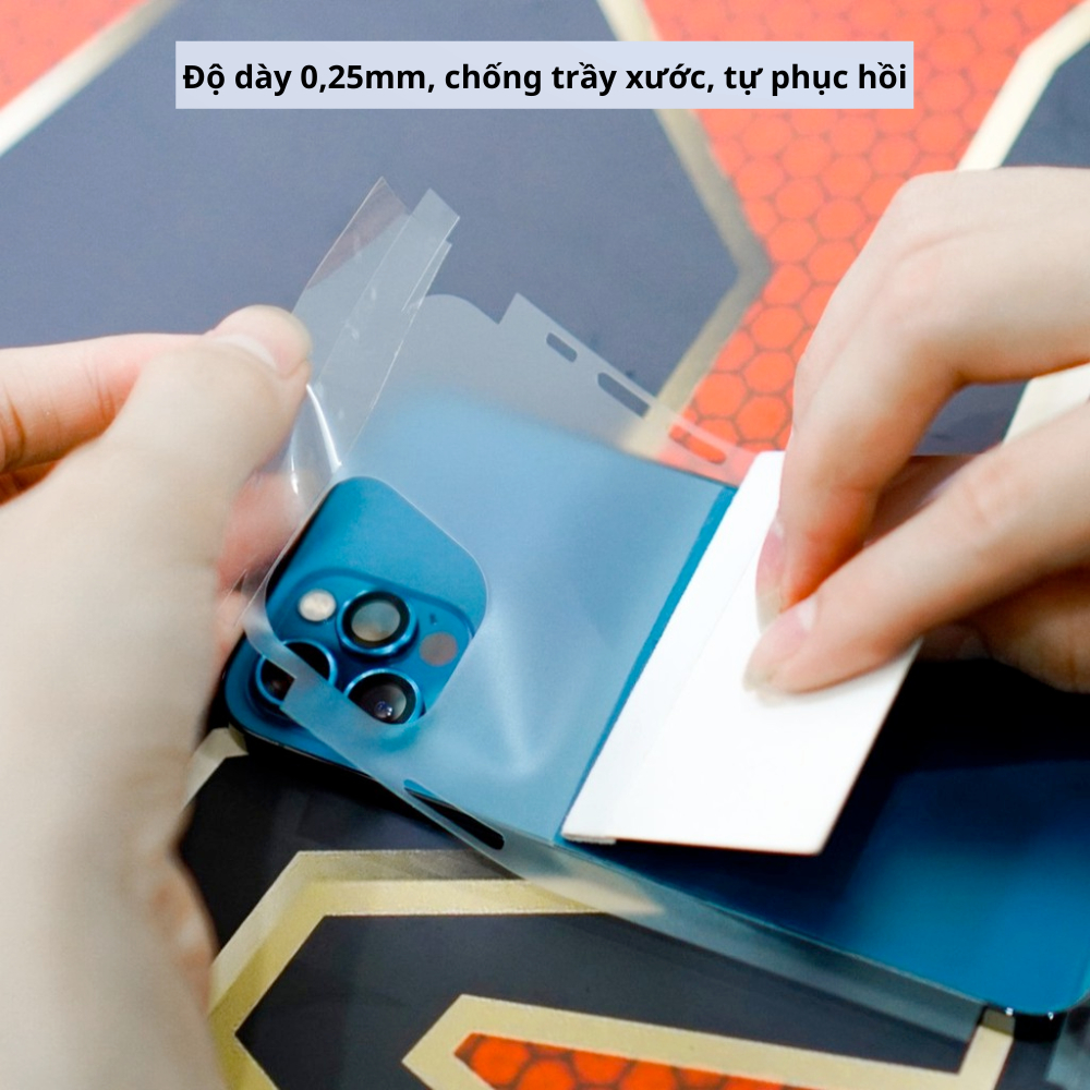 Miếng dán ppf full lưng viền lỗ loa  dành cho IP 15/14/13/12/11/Xsmax Fukia