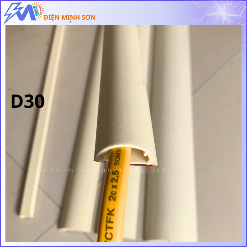 Nẹp Sàn Bán Nguyệt 30x12x120mm, Ống Gen Bán Nguyệt ASIA Nhựa Cao Cấp