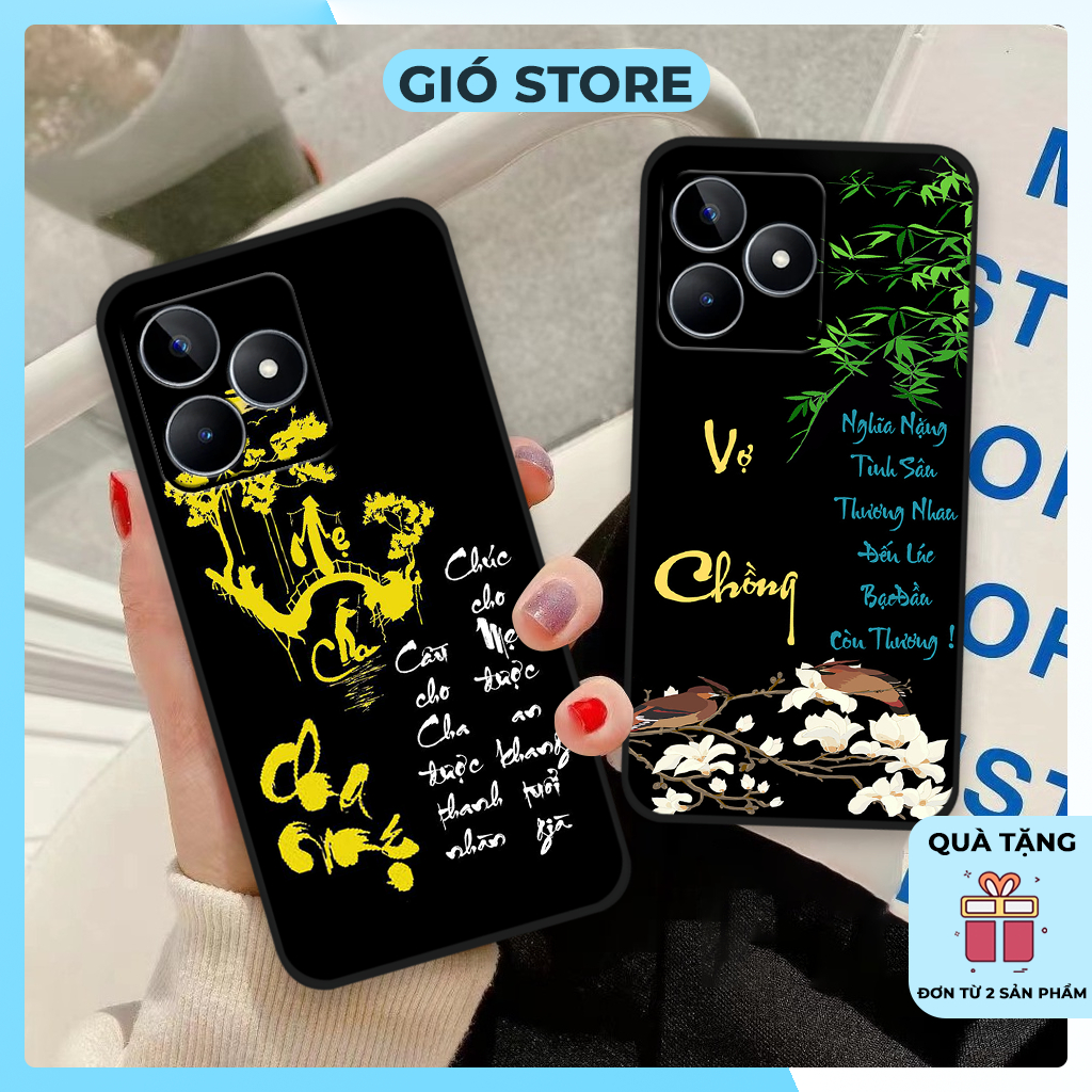 Ốp lưng Realme C53, Realme C51 in hình chữ cha mẹ, chữ thư pháp phong thuỷ