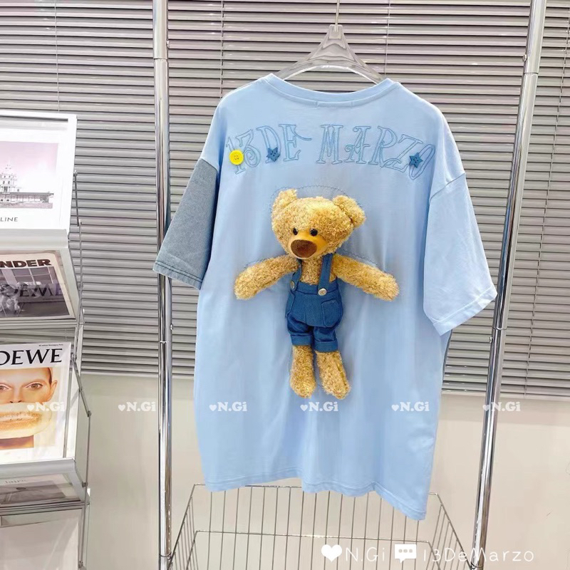 Áo Phông De Marzo Phối Bò Kèm Gấu Yếm