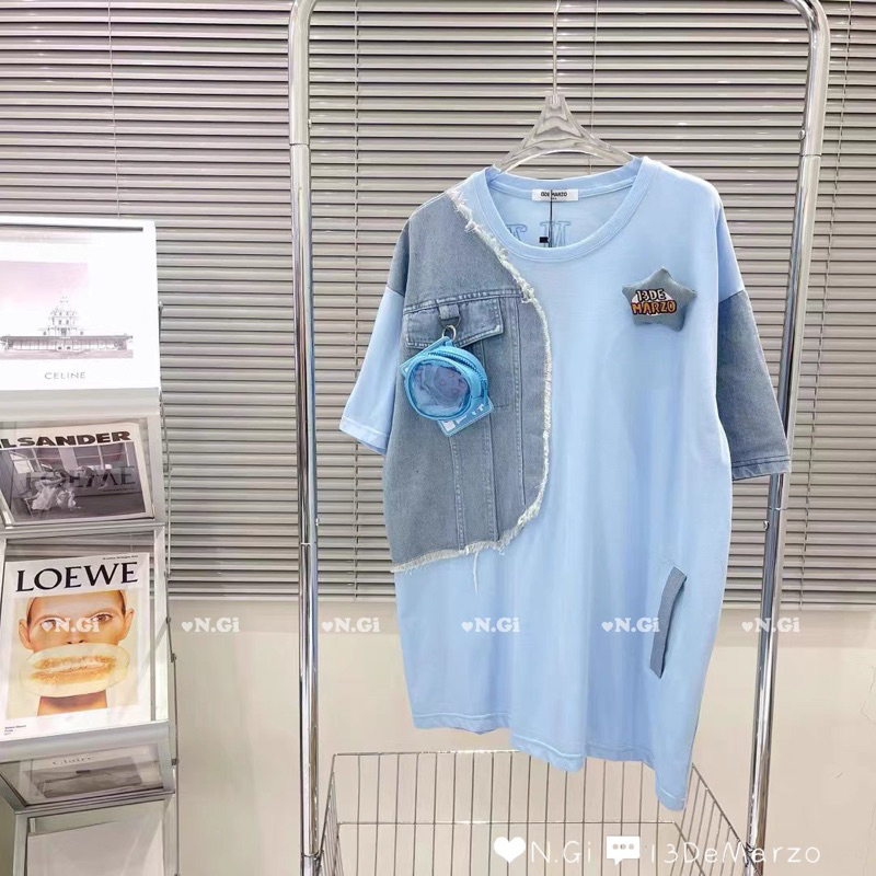 Áo Phông De Marzo Phối Bò Kèm Gấu Yếm