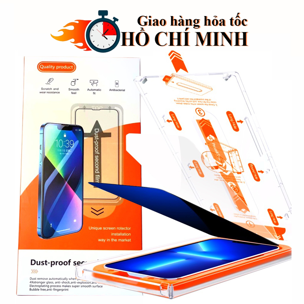 Cường lực tự dán cao cấp iphone 15 15+ 14 ProMax 14 Plus 13 Pro Max 12 11 Xs Max X Xr Có khung tự lấy bụi [TD-CAM-TS]