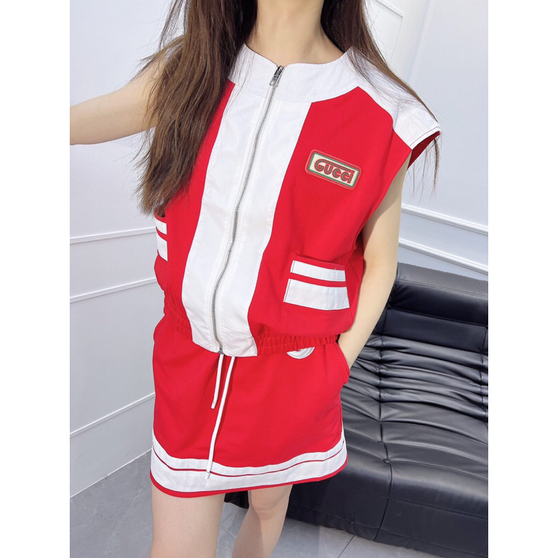 Set đồ nữ hai mảnh áo khoác không tay + chân váy phong cách trẻ trung GC cao cấp 2023