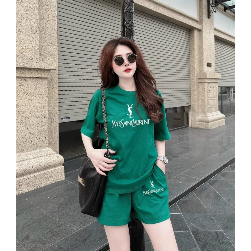 BỘ SHORT THUN COTTON ÁO THÊU CHỮ