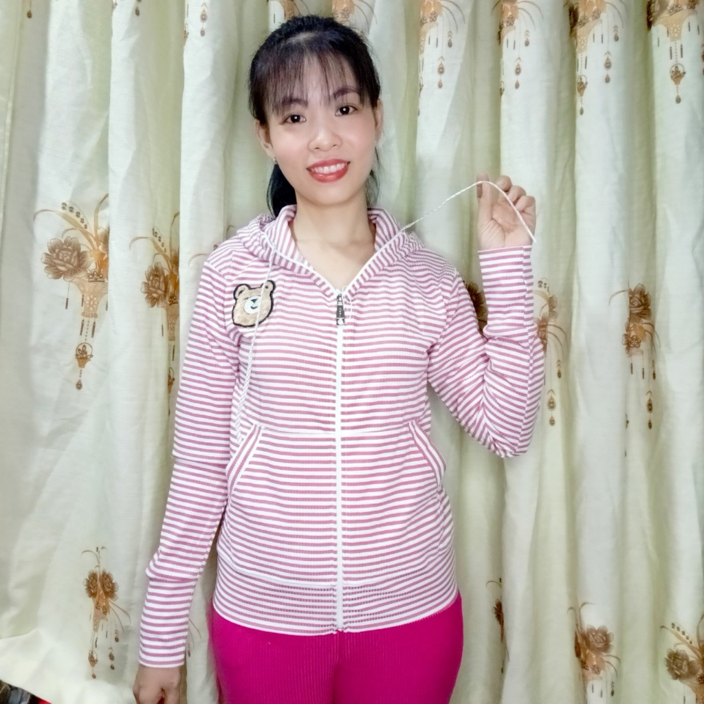 ÁO KHOÁC THUN GÂN SỌC THÊU GẤU THỜI TRANG CAO CẤP HÀNG VNXK