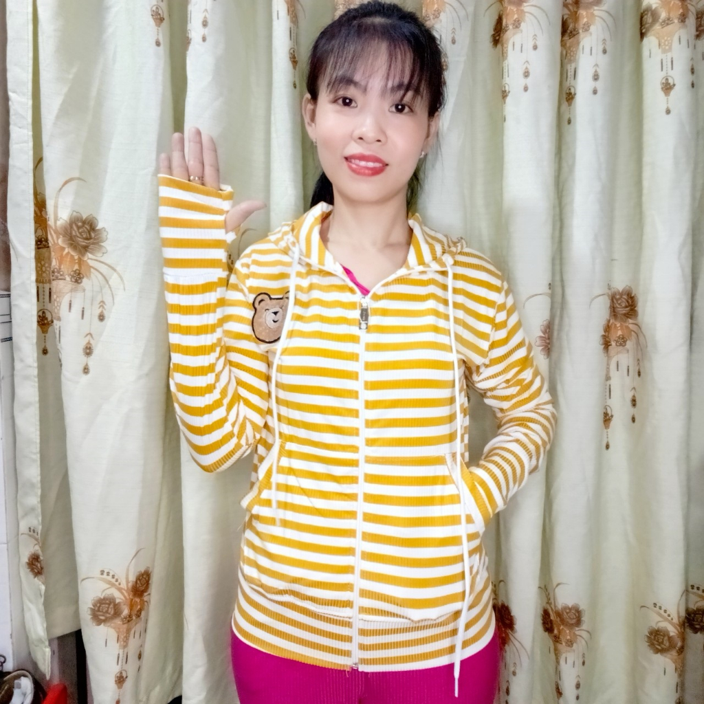 ÁO KHOÁC THUN GÂN SỌC THÊU GẤU THỜI TRANG CAO CẤP HÀNG VNXK