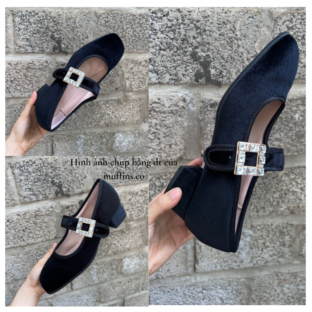Giày nữ Mary Jane phong cách tiểu thư cổ điển khoá đá vuông