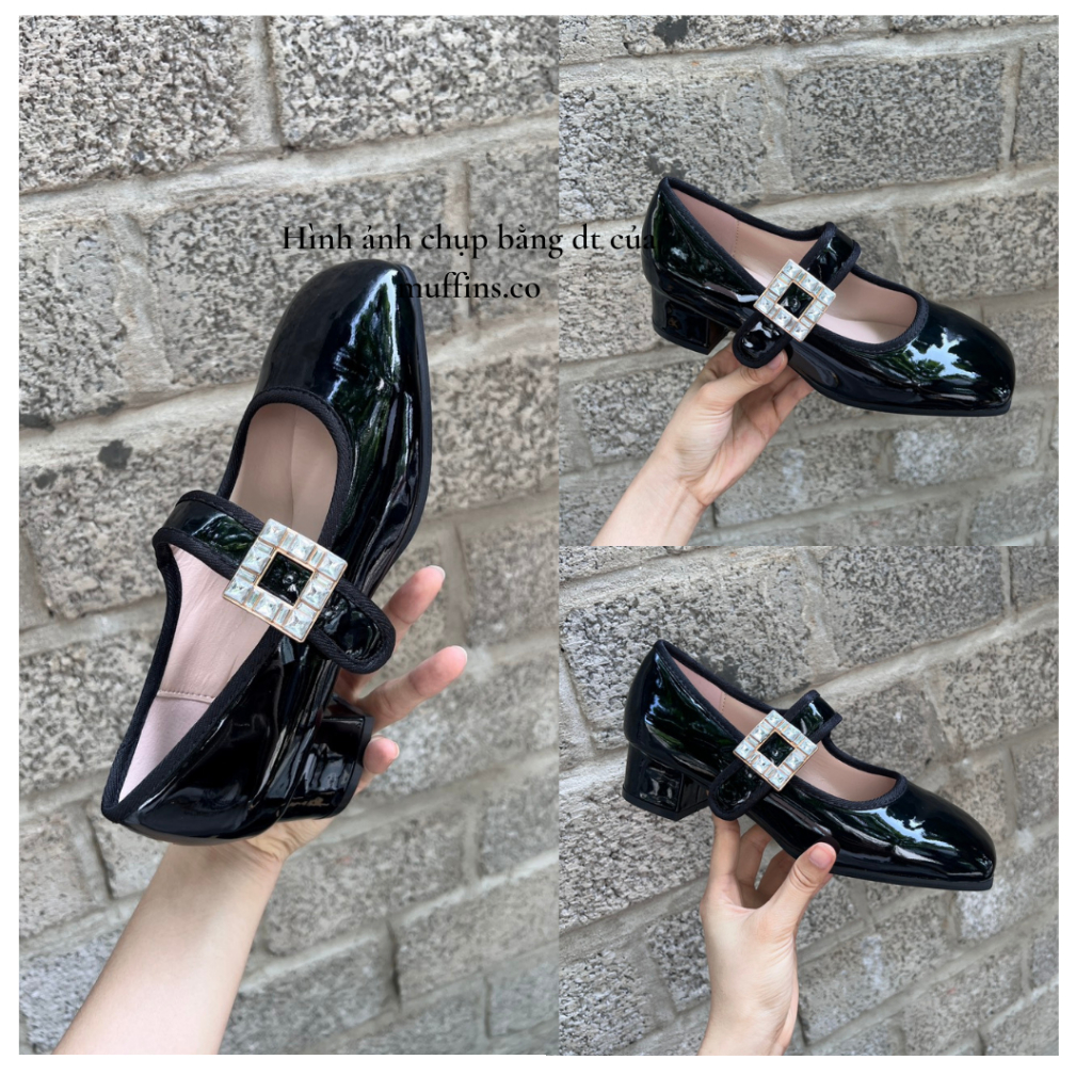 Giày nữ Mary Jane phong cách tiểu thư cổ điển khoá đá vuông