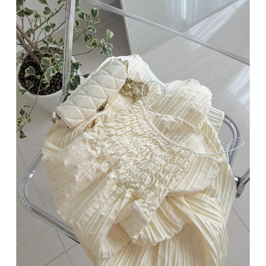 Váy hai dây maxi, đầm maxi dúm ngực lưng chun co giãn from_girls - V209 | BigBuy360 - bigbuy360.vn