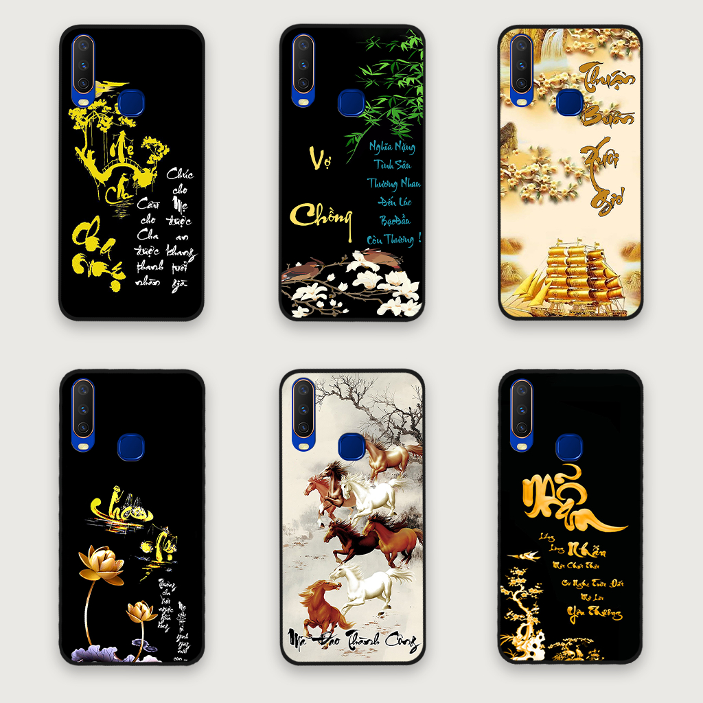 Ốp lưng Vivo U10  / Y15  / Y12  / Y17  in hình chữ cha mẹ, chữ thư pháp phong thuỷ
