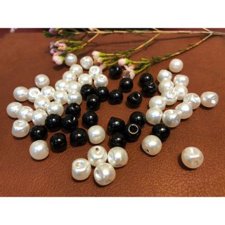 Nút hạt bẹt giá 50 nút màu trắng đen | TIỆM BÍ NGÔ