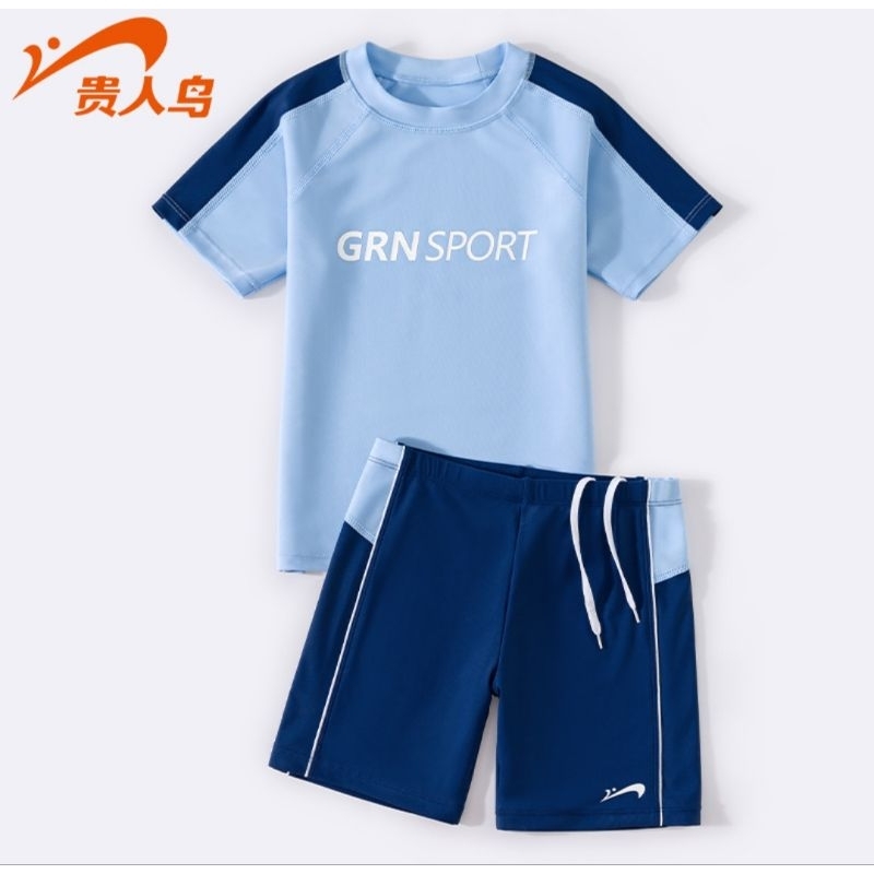 Sét đồ bơi bé trai YY9913 GRN Sport size 13-50kg phong cách thể thao chất mịn đẹp