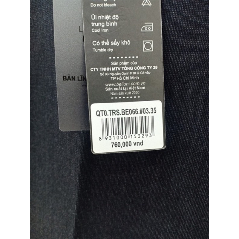 Quần tây nam cao cấp thương hiệu Belluni