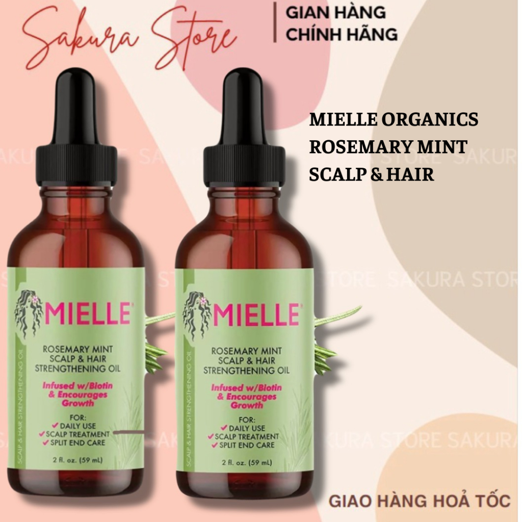 Dầu Dưỡng Dài Tóc Mielle Organics Rosemary Mint Scalp & Hair Strengthening Oil