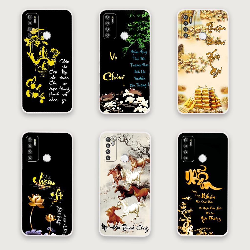 Ốp lưng Vsmart Live 4 in hình chữ cha mẹ, chữ thư pháp phong thuỷ