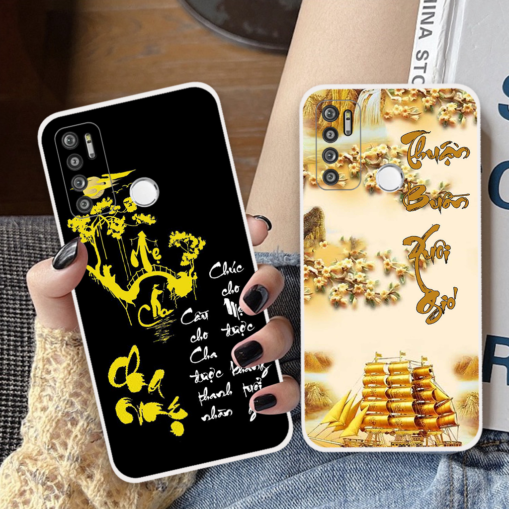 Ốp lưng Vsmart Live 4 in hình chữ cha mẹ, chữ thư pháp phong thuỷ