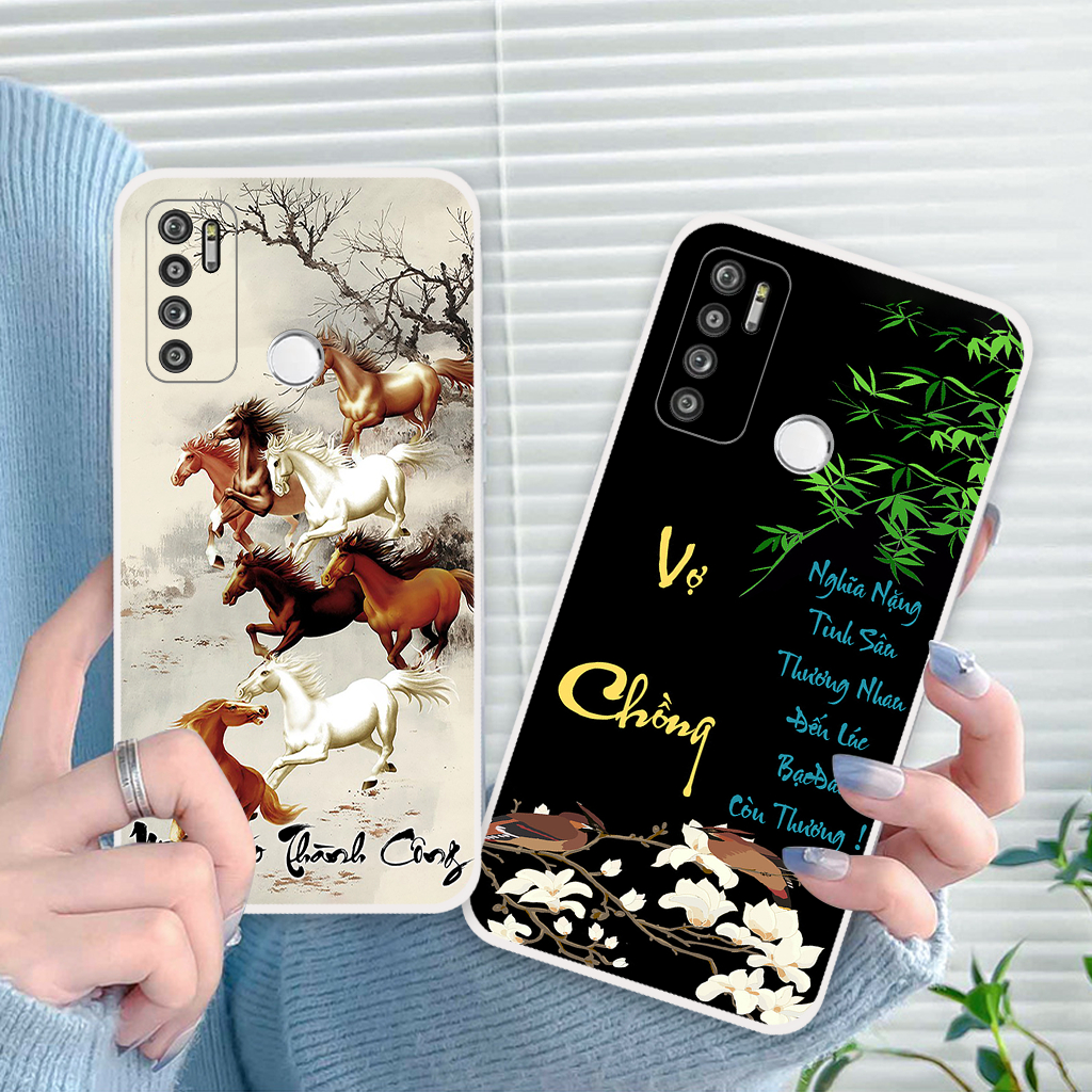 Ốp lưng Vsmart Live 4 in hình chữ cha mẹ, chữ thư pháp phong thuỷ