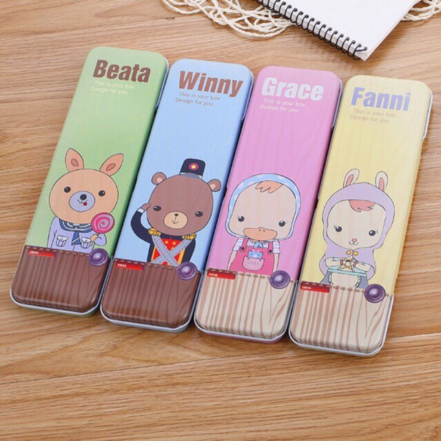 Hộp đựng bút thiếc_Hộp bút nhiều hình đáng yêu, kích thước 6cm x 20cm x 2cm giá rẻ