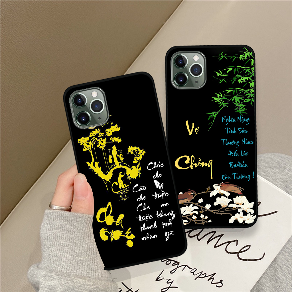 Ốp lưng Iphone 11 Pro / 11 Pro Max / 12 Pro / 12 Pro Max in hình chữ cha mẹ, chữ thư pháp phong thuỷ