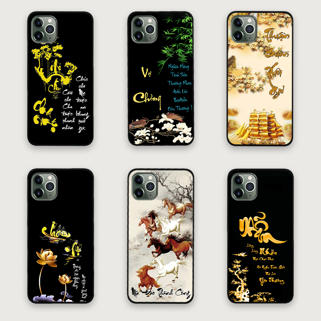 Ốp lưng Iphone 11 Pro / 11 Pro Max / 12 Pro / 12 Pro Max in hình chữ cha mẹ, chữ thư pháp phong thuỷ