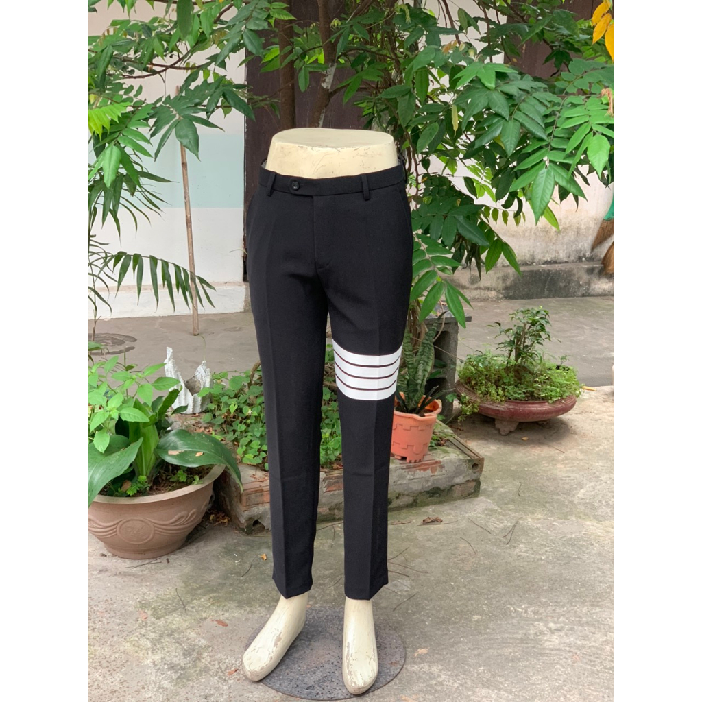 Quần Âu Thom 4 Vạch Thêu,Vải Tăm Lì Dày Dặn